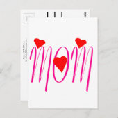 Mam met rood hart briefkaart (Voorkant / Achterkant)
