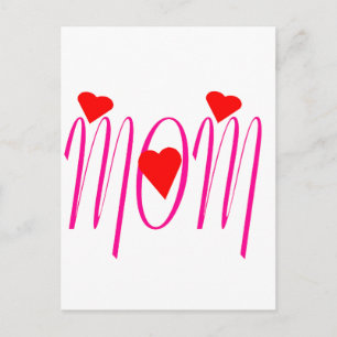 Mam met rood hart briefkaart