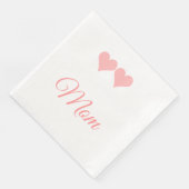 Mam met roze harten mousepad servet (Hoek)