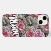 Mam Metallic Rozen en parels Case-Mate iPhone Case (Achterkant (horizontaal))