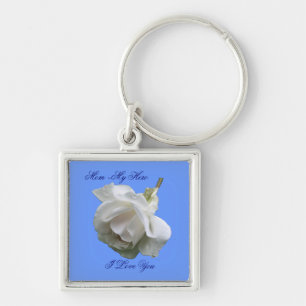 Mam Mijn Hero Ik hou van je Witte Rose Sleutelhang Sleutelhanger