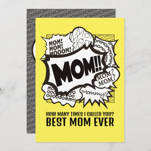 MAM! Moederdag bedankt kaarten (Voorkant / Achterkant)