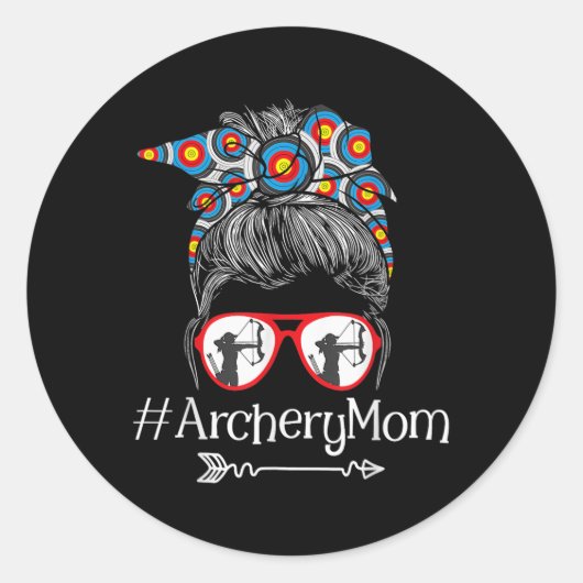 Mam - Moederdag Bowhunter Archer Bowman Bows Ronde Sticker (Voorkant)
