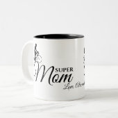 mam | Moederdag zwarte-scriptsnijmachine Tweekleurige Koffiemok (Voorkant links)