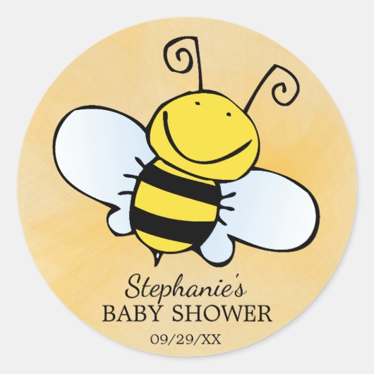 Mam naar Bee Baby shower Favor Sticker (Voorkant)