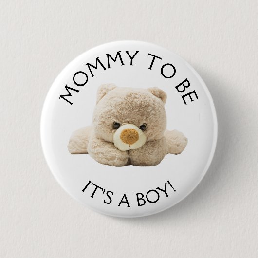 Mam om Baby shower Button van Teddy Bear te zijn (Voorkant)
