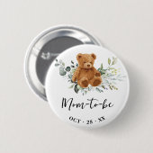 Mam om Beer Greenery Baby shower Button te zijn (Voorkant /achterkant)