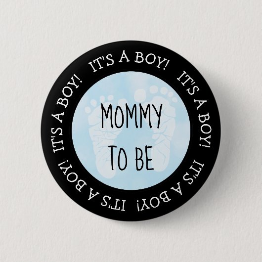 Mam om Blue Baby shower Button te zijn (Voorkant)
