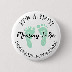 Mam om de groene knop Baby shower te zijn Ronde Button 5,7 Cm