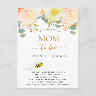 Mam om florale schattig blush roze meisje Baby sho Briefkaart