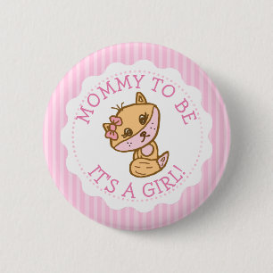 Mam om Little Fox Baby shower te zijn Ronde Button 5,7 Cm