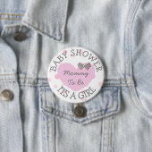 Mam om Roze en Zilver Baby shower Button te zijn (In situ)