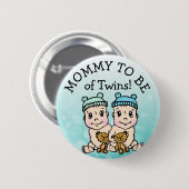 Mam om van Twins te zijn, Baby shower Button (Voorkant /achterkant)
