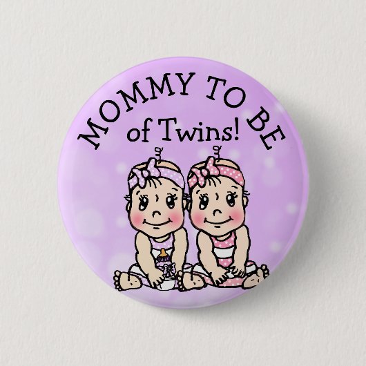 Mam om van Twins te zijn, Baby shower Button (Voorkant)