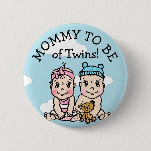 Mam om van Twins te zijn, Baby shower Button (Voorkant)