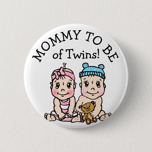 Mam om van Twins te zijn, Baby shower Button (Voorkant)
