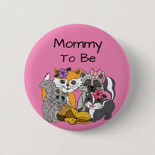 Mam om Woodland Forest Animals Baby shower Bu te z Ronde Button 5,7 Cm