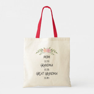 Mam, Oma, Grote Oma Custom Family Dates Tote Bag
