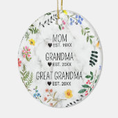 Mam, oma, overgrootmoeder Bloemenmarmer Keramisch Ornament (Links)