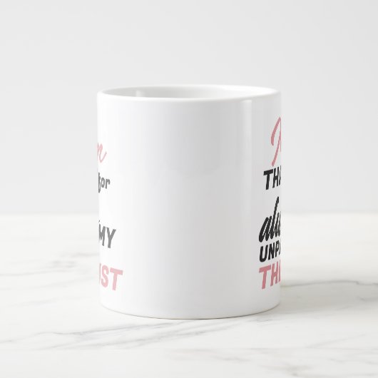 Mam Onbetaalde Therapist Funny Humor Moederdag Extra Grote Beker (Voorkant)