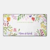 Mam op het werk Modern Floral gepersonaliseerd Bureaumat (Voorkant)