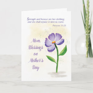 Mam op Moederdag Blessing Violet Flower Kaart