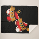 Mam Pa Red Hearts Tattoo Sherpa Deken (Voorkant (horizontaal))