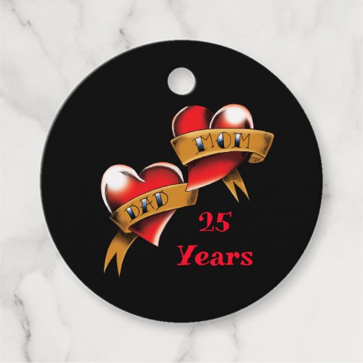 Mam & Pap Jubileum Party Bedankjes Labels (Voorkant)