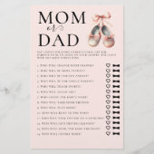 Mam Pap Raad Wie Baby shower Spel Ballerina Schoen Flyer (Voorkant)