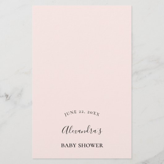 Mam Pap Raad Wie Baby shower Spel Ballerina Schoen Flyer (Achterkant)