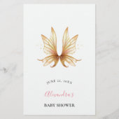 Mam Pap Raad Wie Baby shower Spel Fairy Princess Flyer (Achterkant)