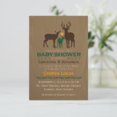 Mam, papa en Baby Boy Deer - Oranje douche nodigt  Kaart (Staand voorkant)