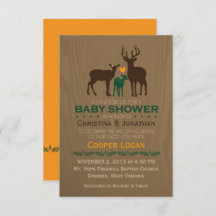 Mam, papa en Baby Boy Deer - Oranje douche nodigt 