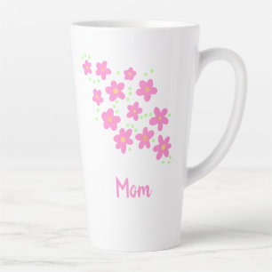 Mam Pink Whimsical Flowers Latte Mok