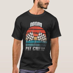 Mam Pit Crew Race Car Chekered Flag Racing T-shirt