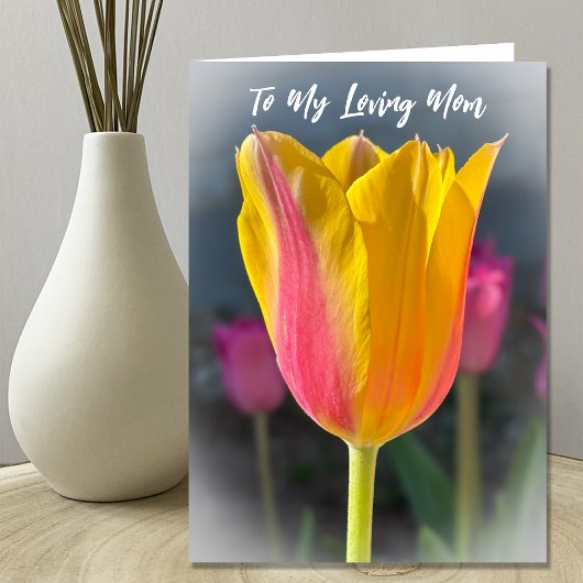 Mam Prachtige Tulp Verjaardag Wenskaart Aankondiging