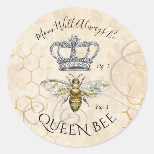 Mam Queen Bee Ronde Sticker