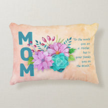 Mam Quote en Waterverf Floral op Marble