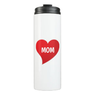Mam red grote hart moderne afbeelding schattig thermosbeker