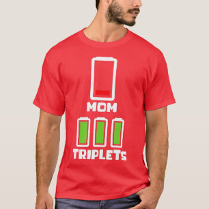Mam riplets Moederdag Lage Battery Mam of riplet T-shirt