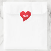 Mam, rood hart wit schattig ronde sticker (Tas)