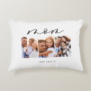 mam schattig modern script multi foto gift accent kussen