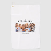 mam schattig modern script multi foto gift golfhanddoek (Voorkant)