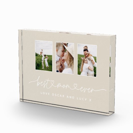 Mam schattig modern script multi-foto gift natuurl fotoblokken (Rechts)