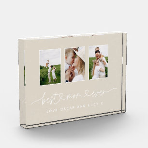 Mam schattig modern script multi-foto gift natuurl fotoblokken