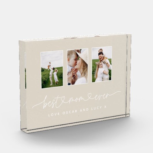Mam schattig modern script multi-foto gift natuurl fotoblokken (Links)