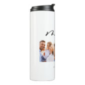 mam schattig modern script multi foto gift thermosbeker (Gedraaid links)