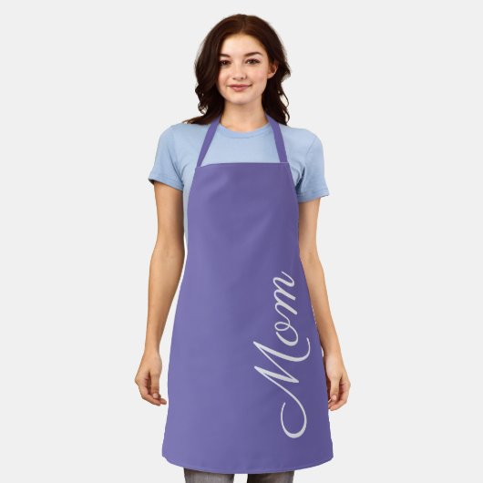 Mam Script Paars White Kitchen Schort (Gedragen)