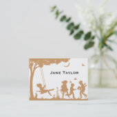 Mam Silouette van kinderen Contactkaartje (Staand voorkant)
