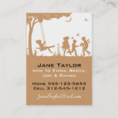 Mam Silouette van kinderen Contactkaartje (Achterkant)